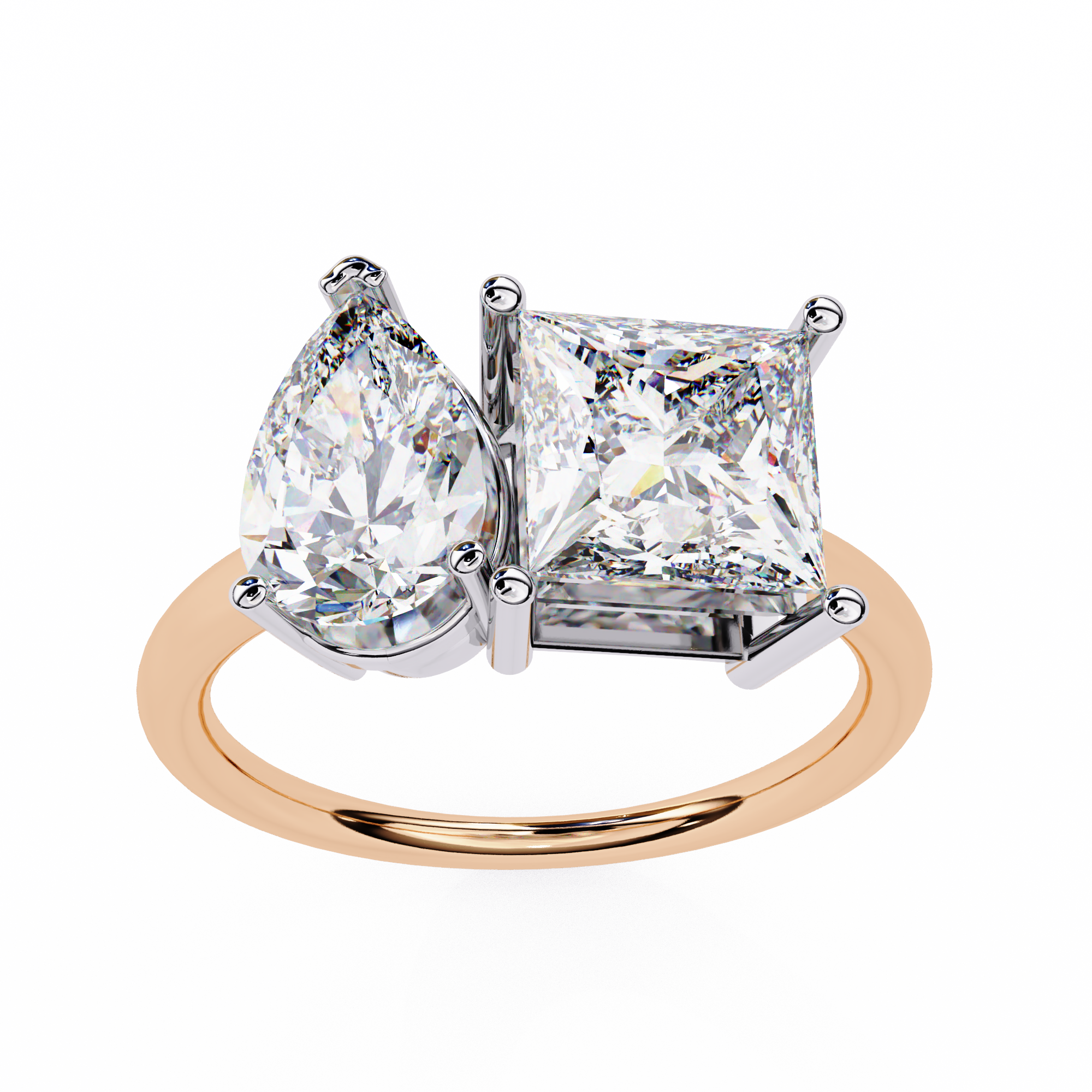 Buy 4.30ct Princess Cut Natural Diamond Ring Solitairekart